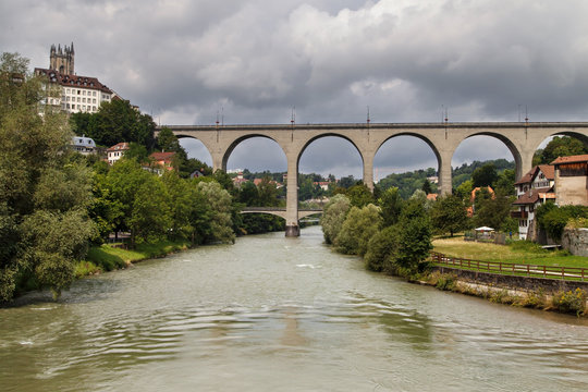 Zaehringen Bridge in Fribourg