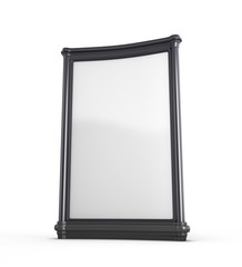 Empty white billboard in black frame