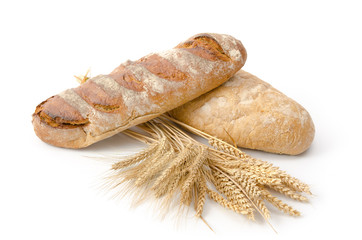 Roggenstange und französisches Landbrot