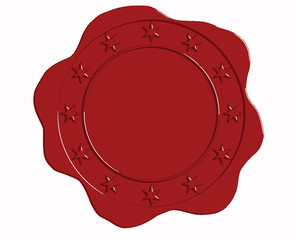 Vector Red Wax Seal with Star Border
