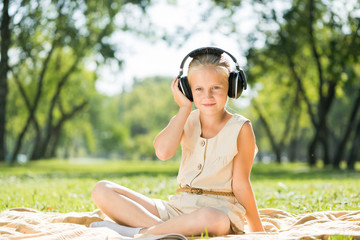 Girl enjoying music