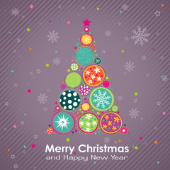 Template Christmas greeting card, vector