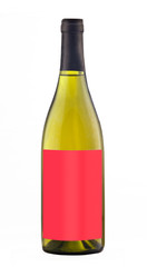 White wine bottle isolated with blank label.