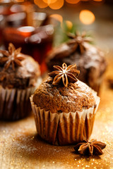 Christmas cinnamon and chocolate muffins