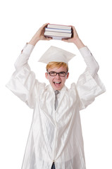 Young student isolated on the white