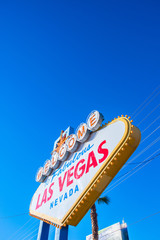 Famous Las Vegas sign on bright sunny day