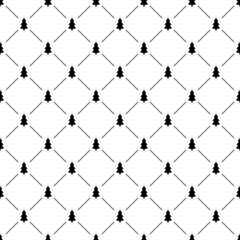 Seamless simple pattern with Christmas tree