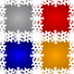 Set of Christmas backgrounds with snowflakes around
