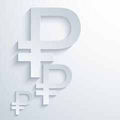 Vector modern  ruble icon  background.