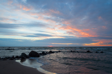 beautiful sea landscape after sunset