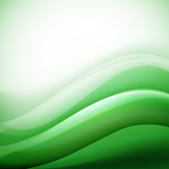 green background with folding waves