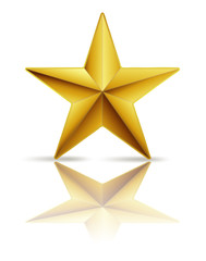 golden star on white