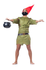 Savage man isolated on white