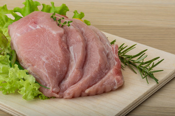 Raw pork schnitzel