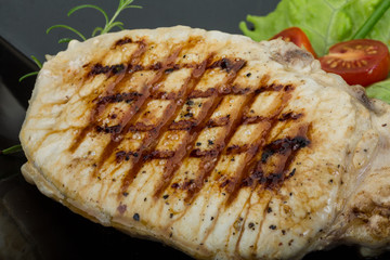 Grilled pork steak