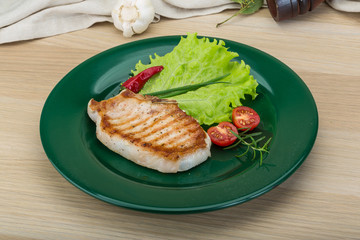 Grilled pork steak