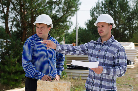 Engineers on a building site