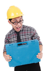 Industrial worker isolated on the white background
