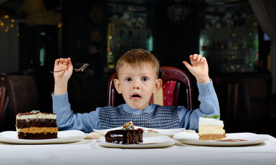 Cute young boy celebrating his birthday