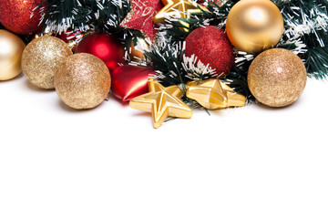 Composition of the Christmas decorations,with christmas ball  is