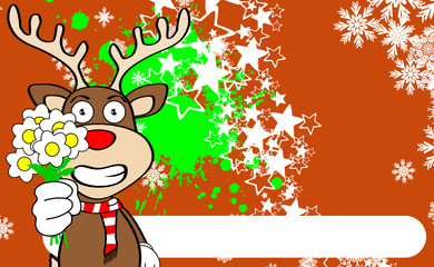 xmas reindeer cartoon expression background03