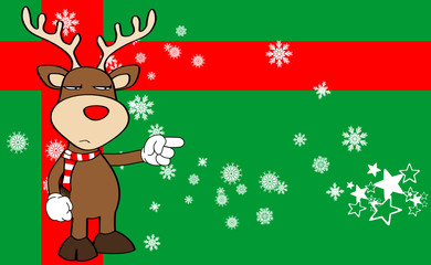 xmas reindeer cartoon expression background02