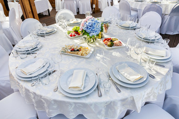 Banquet round table for guests