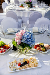 Banquet round table for guests