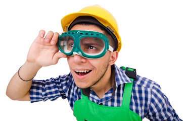 Industrial worker isolated on the white background