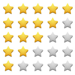 Vector modern stars icon set on white