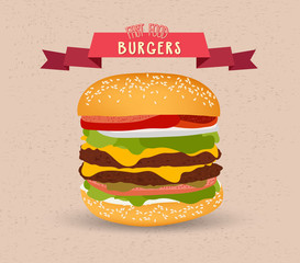 Vintage burger poster design