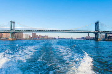Manhattan bridge on summer day