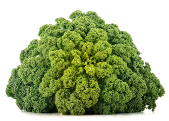 Fresh organic kale isolated on white