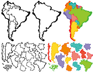 南アメリカ　ブラジル　筆で書いた地図