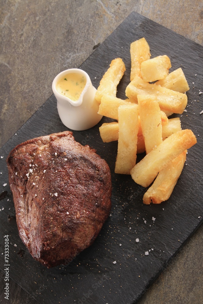 Canvas Prints chateaubriand steak with fries