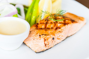Salmon fish fillet grilled steak