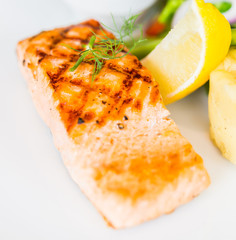 Salmon fish fillet grilled steak