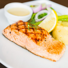 Salmon fish fillet grilled steak