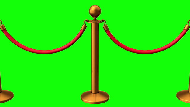 Animation of golden rope barrier