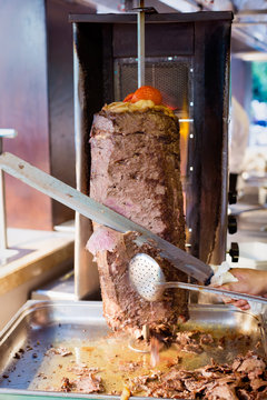 Doner kebab preparation