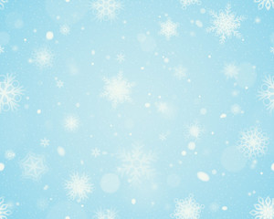 Naklejka na ściany i meble Snowflakes seamless background - Blue