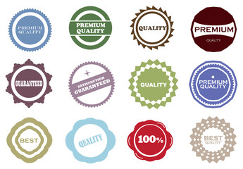 Round Commercial Stamp and Labels in Retro Style