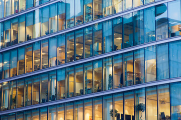 Windows of Skyscraper Business Office, Corporate building in Lon - 73334444