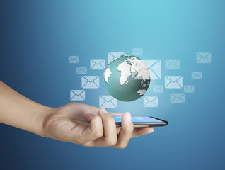 hand holding smart phone