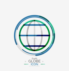 World globe logo stamp