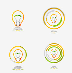 Light bulb minimal design logo