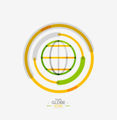 World globe logo stamp