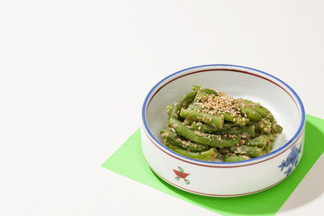 日本のお惣菜・三度豆の胡麻和え