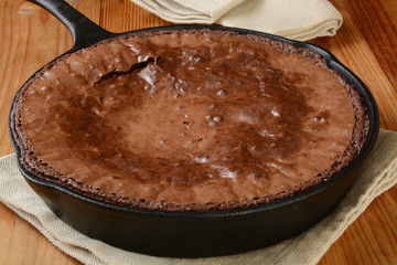 Brownies in a cast iron skillet