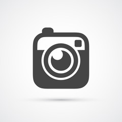 Trendy flat Hipster camera photo icon